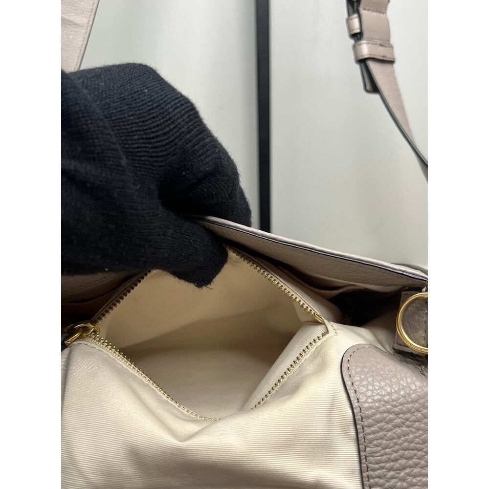 Marc Jacobs Recruit Nomad Pebbled Leather Saddle Crossbody Bag Taupe Gray - Picture 9 of 14